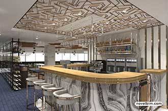Interior Design and Render of a Bar