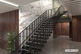 Interior Design and Render of Stairs