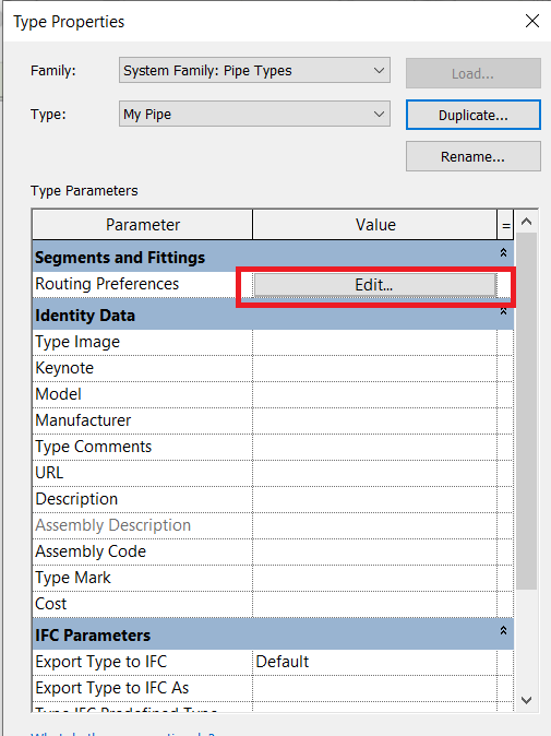 Click on Edit for the Routing Preferences